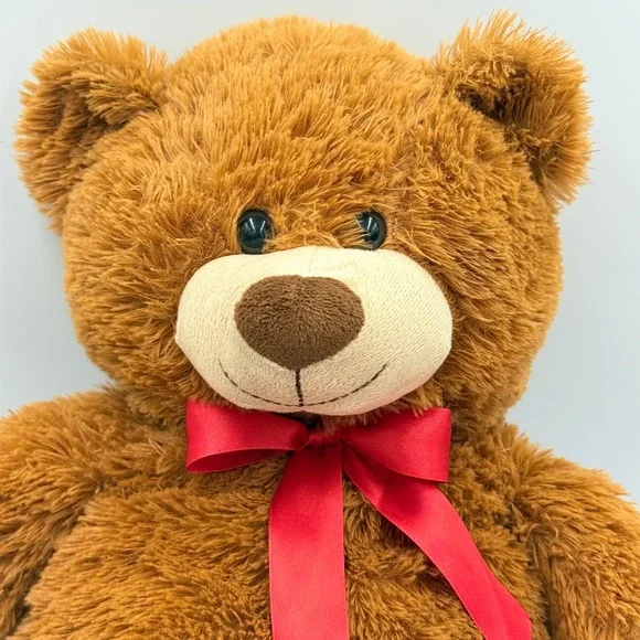 Excite USA Teddy Bear 20 Inch Stuffed Animal Plush Brown Red Bow - Picture 2 of 6